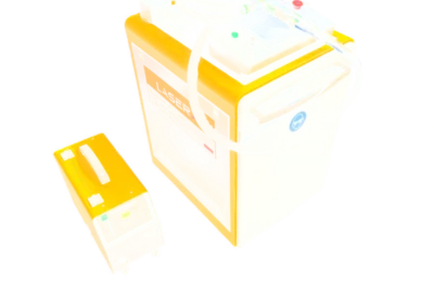 Gelbe 3-in-1 Maschine mit 1500W Leistung und einem separaten Steuergerät.